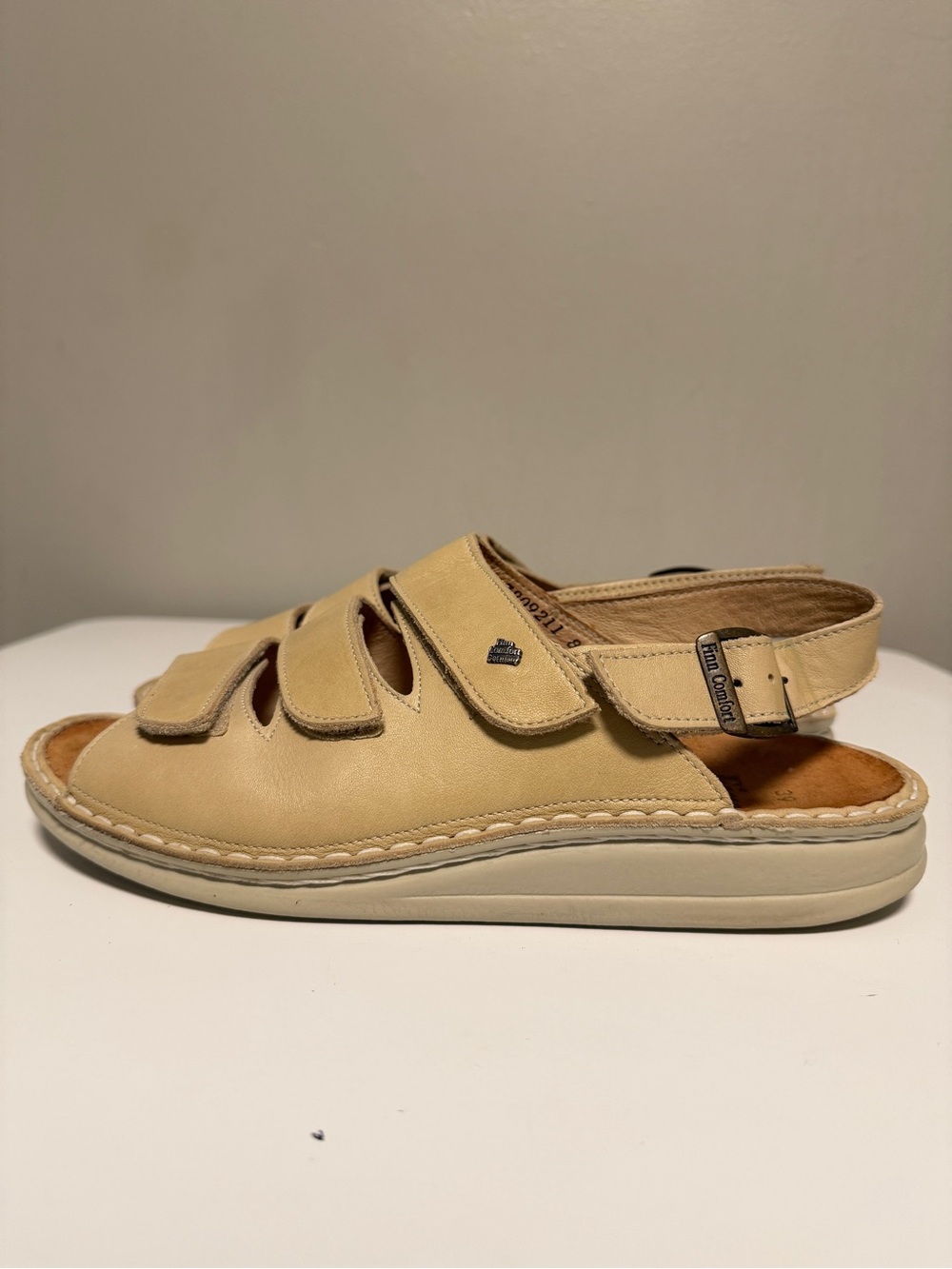 Finn Comfort Sylt Sandal Rock Tan Leather Strappy Fisherman Germany EU 39 US 8